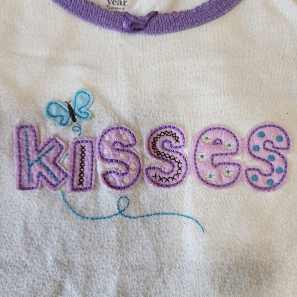 3T purple and cream "kisses" pajama set - Picture 2 of 8